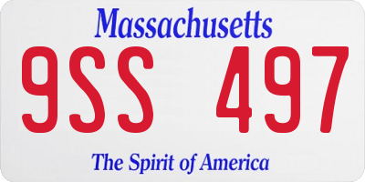 MA license plate 9SS497
