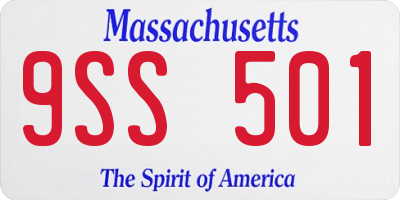 MA license plate 9SS501