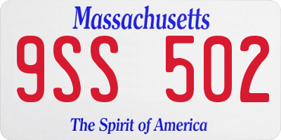 MA license plate 9SS502
