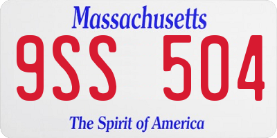 MA license plate 9SS504