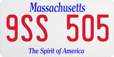 MA license plate 9SS505