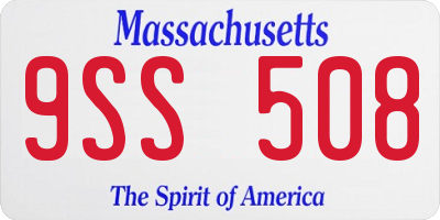 MA license plate 9SS508