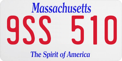 MA license plate 9SS510