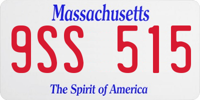 MA license plate 9SS515