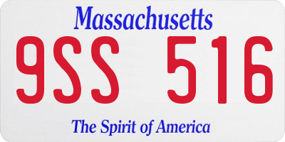 MA license plate 9SS516