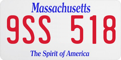 MA license plate 9SS518