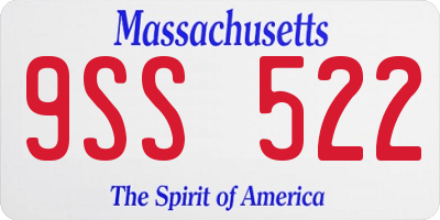 MA license plate 9SS522