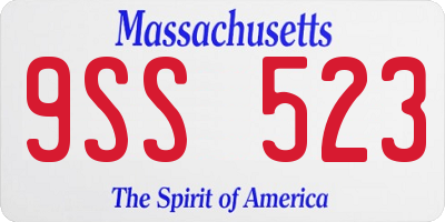 MA license plate 9SS523