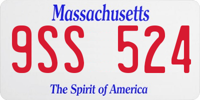 MA license plate 9SS524
