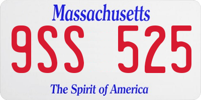 MA license plate 9SS525