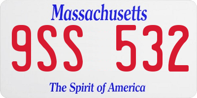 MA license plate 9SS532