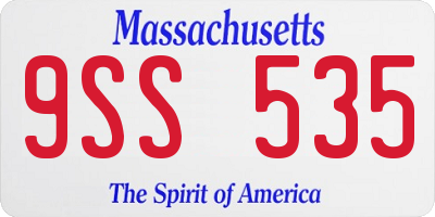 MA license plate 9SS535