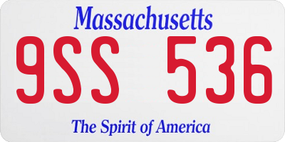 MA license plate 9SS536