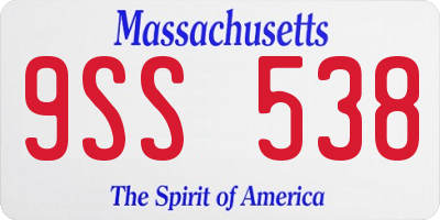 MA license plate 9SS538