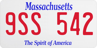 MA license plate 9SS542