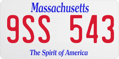 MA license plate 9SS543