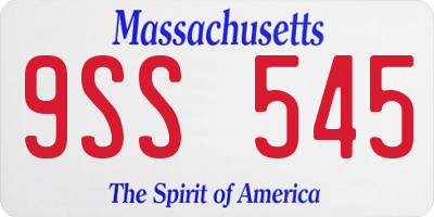MA license plate 9SS545