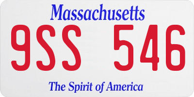 MA license plate 9SS546