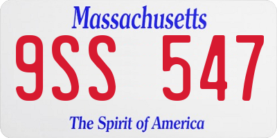 MA license plate 9SS547
