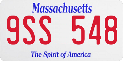 MA license plate 9SS548