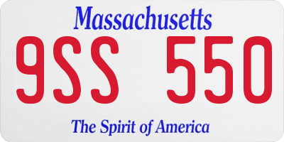MA license plate 9SS550