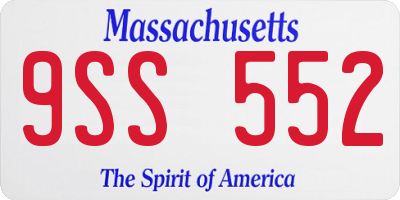 MA license plate 9SS552