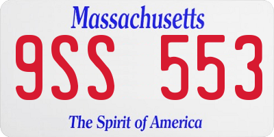 MA license plate 9SS553