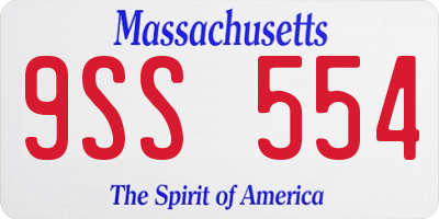 MA license plate 9SS554
