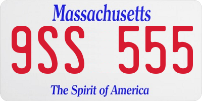 MA license plate 9SS555