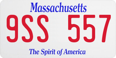 MA license plate 9SS557