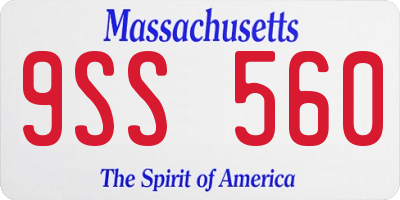 MA license plate 9SS560