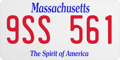 MA license plate 9SS561