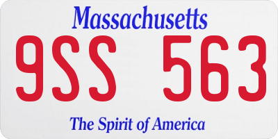 MA license plate 9SS563