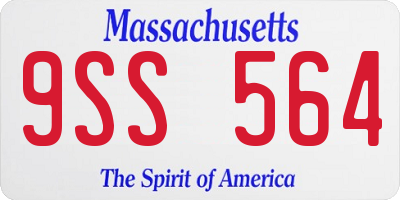 MA license plate 9SS564