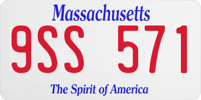 MA license plate 9SS571