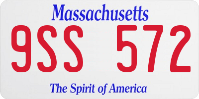 MA license plate 9SS572