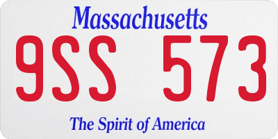 MA license plate 9SS573