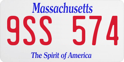 MA license plate 9SS574