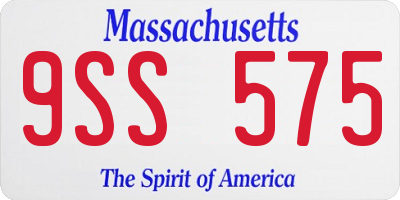 MA license plate 9SS575