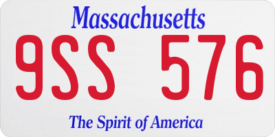 MA license plate 9SS576