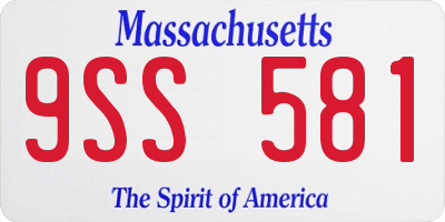 MA license plate 9SS581