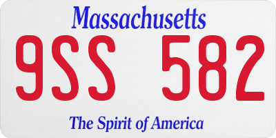 MA license plate 9SS582