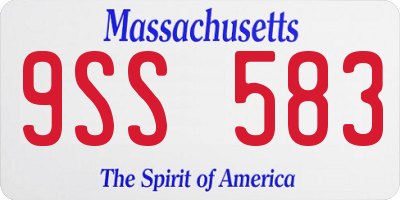 MA license plate 9SS583