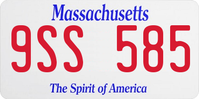 MA license plate 9SS585