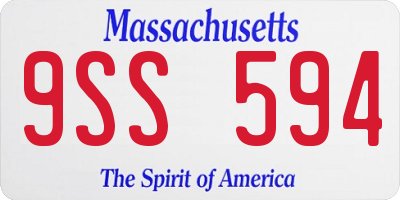 MA license plate 9SS594