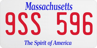MA license plate 9SS596