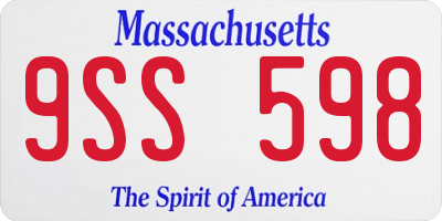 MA license plate 9SS598