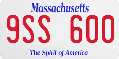 MA license plate 9SS600