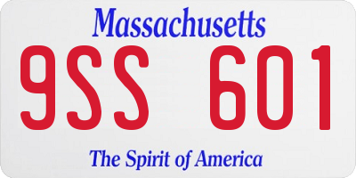 MA license plate 9SS601