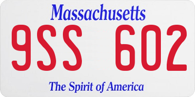 MA license plate 9SS602